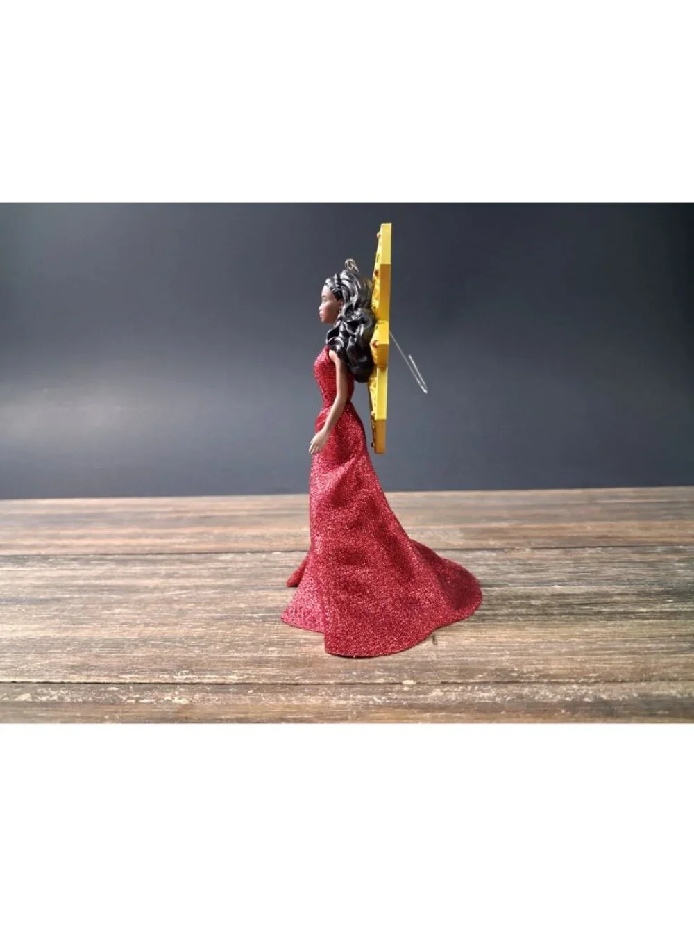 Holiday Barbie Ornament Hallmark Christmas 3rd Series Red Gown Dark Tone 2017